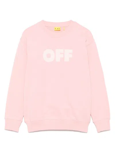 Off-white Kids' Crew-neck Sweatshirt In Pink