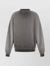 Off-white Crew Neck Sweatshirt With Long Sleeves And Ribbed Cuffs In Gray