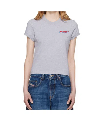OFF-WHITE OFF-WHITE LOGO EMBROIDERED CREWNECK T-SHIRT