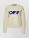 OFF-WHITE CREW NECK WOOL KNIT SWEATER