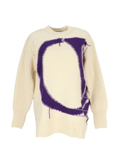 Off-white Crewneck Graphic Top In Neutral