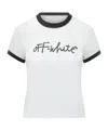 Off-white White Embroidered Script Fitted T-shirt In White