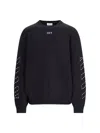 Off-white Regular Fit Jersey With Distinctive Logo And Textured Detailing In Black