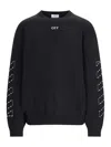 Off-white Regular Fit Jersey With Distinctive Logo And Textured Detailing In Black