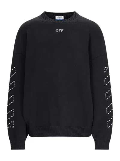 OFF-WHITE SUÉTER CUELLO REDONDO - NEGRO