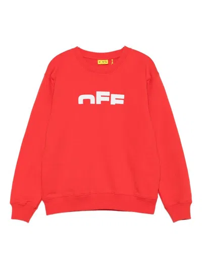 Off-white Kids' Crewneck Sweatshirt With Print Off White In Red