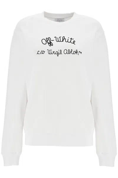 Off-white Logo-embroidery Sweatshirt In White
