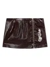 Off-white Mini Skirt In Shiny Imitation Leather In Brown