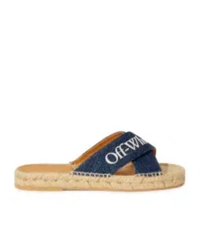 OFF-WHITE OFF-WHITE LOGO DETAILED CROSS-OVER SANDALS