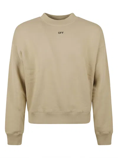 Off-white Croco Arrow Skate Sweatshirt In White/brown