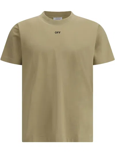 Off-white Off White T Shirt With Arrow Embroidery In Pattern