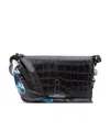 Off-white Crocodile Clip Satchel In Black