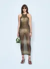 Off-white Crocodile Mesh Racer Dress