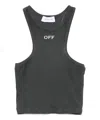 Off-white Logo-embroidered Rowing Top In Grey
