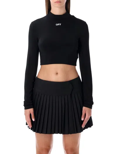 Off-white Crop Top Second Skin In Black
