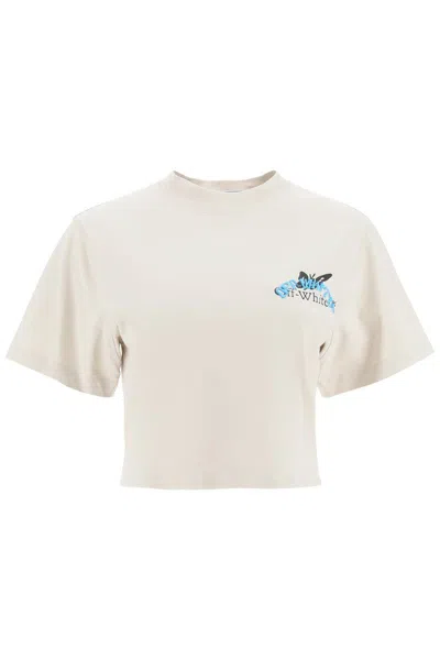 OFF-WHITE CROPPED BUTTERFLY T-SHIRT