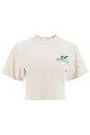 OFF-WHITE OFF-WHITE CROPPED BUTTERFLY T-SHIRT WOMEN