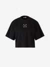 Off-white Black Jewel Mini Arrow Crop T-shirt In Black