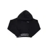 Off-white Bookish Logo Band Cropped Hoodie In Black