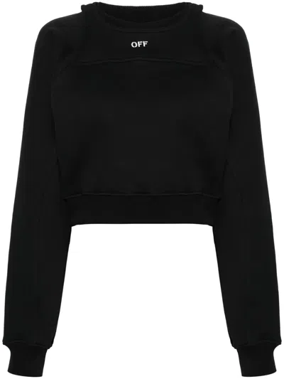 OFF-WHITE CROPPED LAYERED SWEATSHIRT