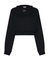 Off-white Cotton Sweatshirt With Frontal Logo In Black