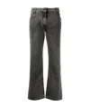 Off-white Cropped Leg Mid-rise Jeans In Black