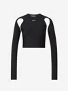 Off-white Cropped Top With Cut-out Shoulder Details