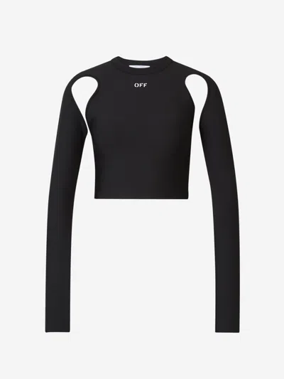 Off-white Cropped Logo Top In Black