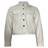 Off-white Cropped Multicolor Button Jacket In White Cotton In White