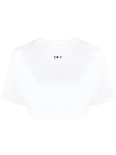 OFF-WHITE CROPPED OFF-PRINT T-SHIRT