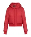 Off-white Cropped Padded Coat In Red