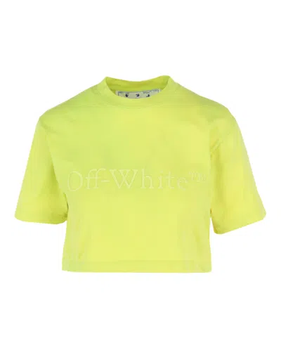 Off-white Cropped Short Sleeve T-shirt In Multi