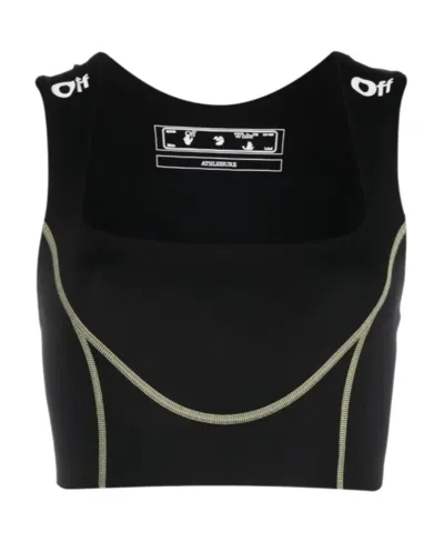 Off-white Cropped Sleeveless Top In Black
