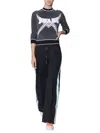 Off-white Textured Knit Cropped Sweater In Gray