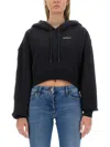 Off-white Cropped Sweatshirt In Black