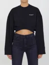 OFF-WHITE CROPPED SWEATSHIRT WITH LOGO