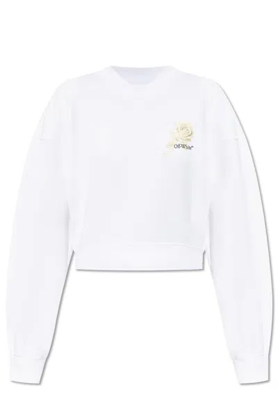 OFF-WHITE OFF-WHITE CROPPED SWEATSHIRT WITH PRINT