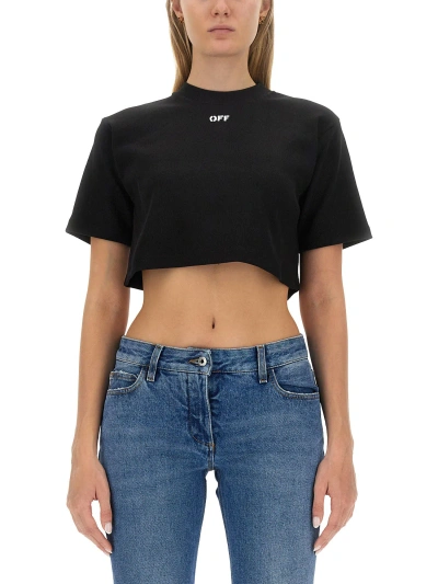 Off-white Cropped T-shirt In Black