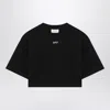 Off-white Off White Cropped T Shirt With Off Embroidery