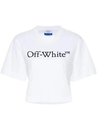 OFF-WHITE CROPPED T-SHIRT WITH PRINT