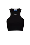 Off-white Off White Women Logo Rib-knit Cotton Rowing Top