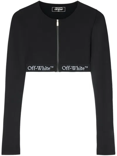 Off-white Off White Cropped Top With Logo Band In Black