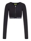 Off-white Off White Cropped Top With Logo Band In Black