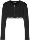 Off-white Off White Cropped Top With Logo Band In Black
