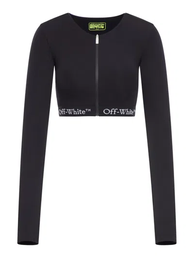 OFF-WHITE CROPPED TOP WITH LOGO BAND