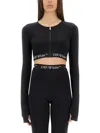 Off-white Off White Cropped Top With Logo Band In Black