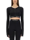 Off-white Off White Cropped Top With Logo Band In Black