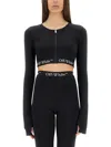 Off-white Off White Cropped Top With Logo Band In Black