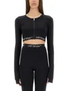Off-white Off White Cropped Top With Logo Band In Black