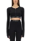 Off-white Off White Cropped Top With Logo Band In Black